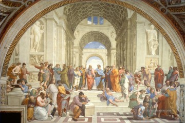 die Schule von Athen Renaissance Meister Raphael Ölgemälde